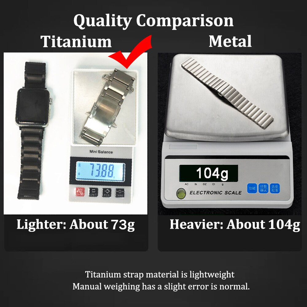 Titanium Metal Band for Apple Watch Series 8 Ultra 49mm Luxury Bracelet Strap for IWatch 7 8 41mm 45mm 6 5 4 SE 3 38 40 42 44MM