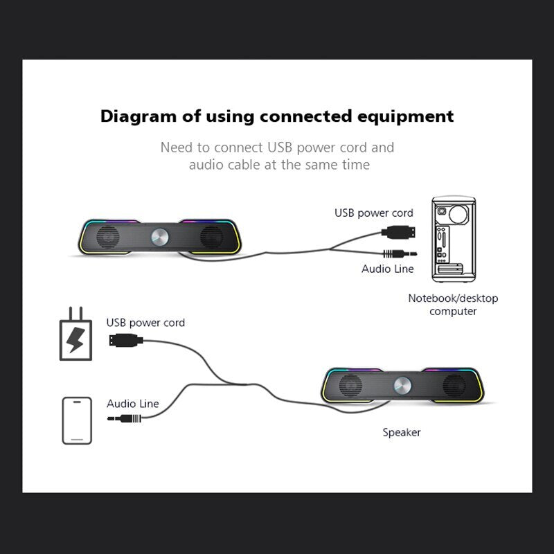 AULA N-169B Computer Desktop Light Speaker Laptop Desktop Computer Mobile Phone Universal Speaker