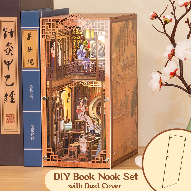 Cutebee DIY Book Nook Kit Eternal Bookstore Miniature Dollhouse With Furniture LED for Brithday Handmade Gift