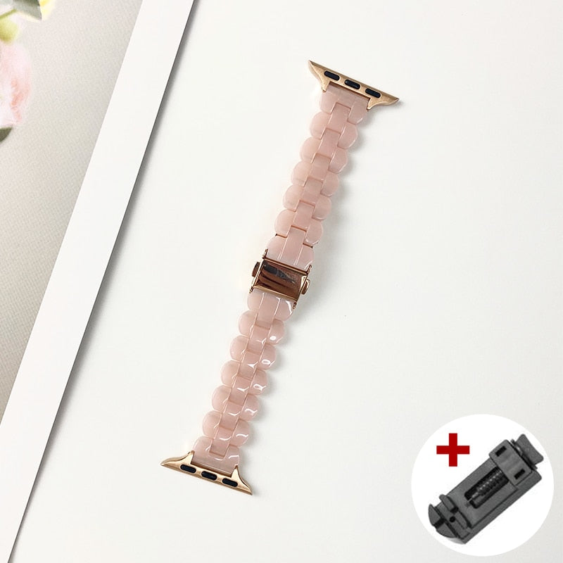 Transparent resin slim strap for iwatch Ultra 49mm 6 series 5 4 44 40mm for apple watch band 7 8 41 45mm 42 38mm lady bracelet