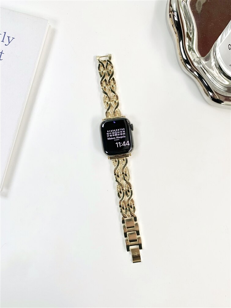 Diamond Bracelet For Apple Watch Series 8 7 6 5 4 se 3 Ultra 49mm Braided Strap For iWatch 41mm 45mm  38mm 40 42 44mm Women Band