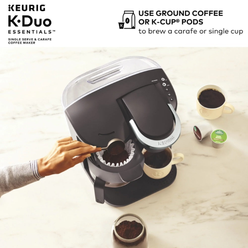 Keurig Coffee Makers Kitchen Appliances K-Duo Essentials Single Serve K-Cup Pod &amp; Carafe Coffee Maker Black