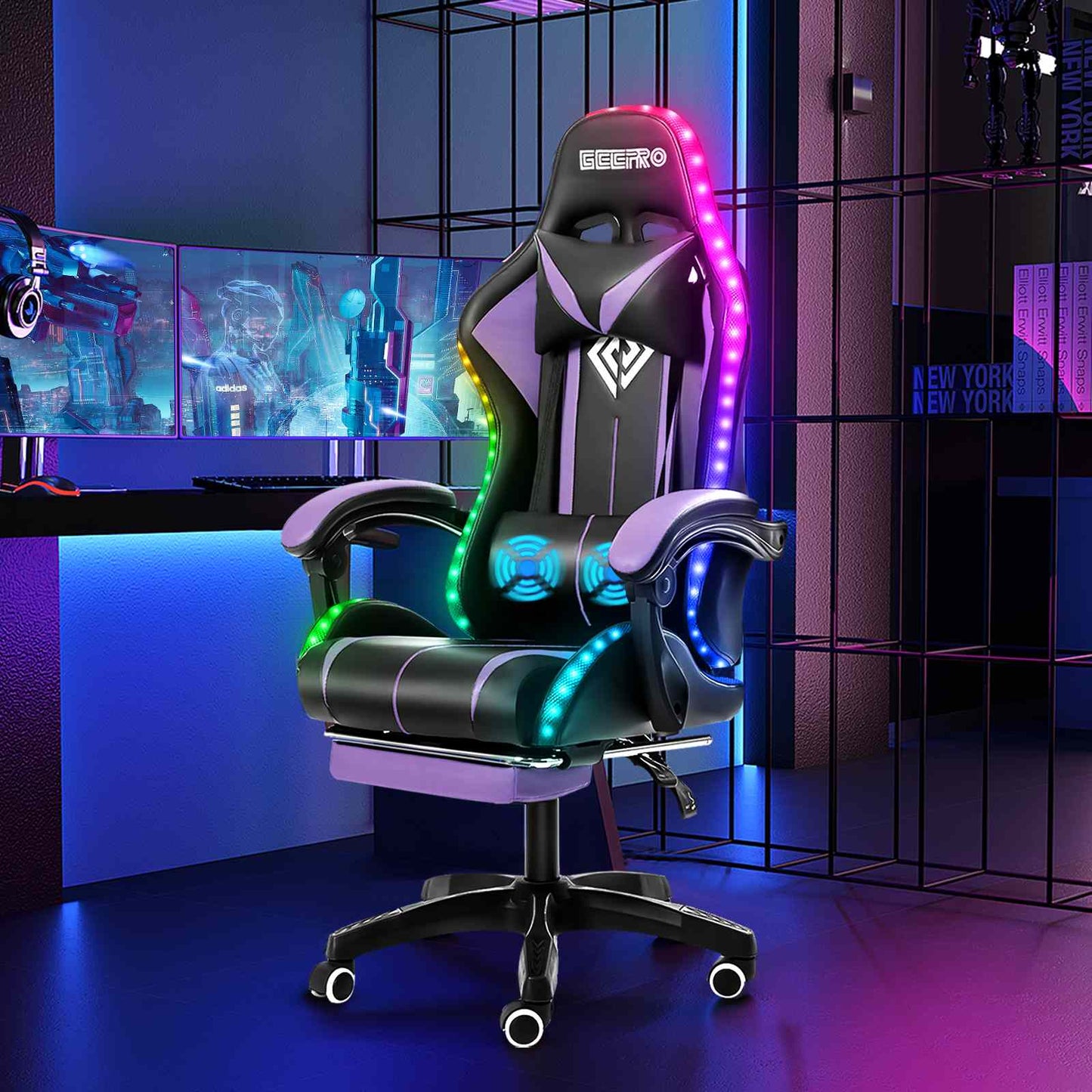 High Quality Gaming Chair RGB Light Office Chair Gamer Computer Chair Ergonomic Swivel Chair 2 Point Massage Gamer Chairs