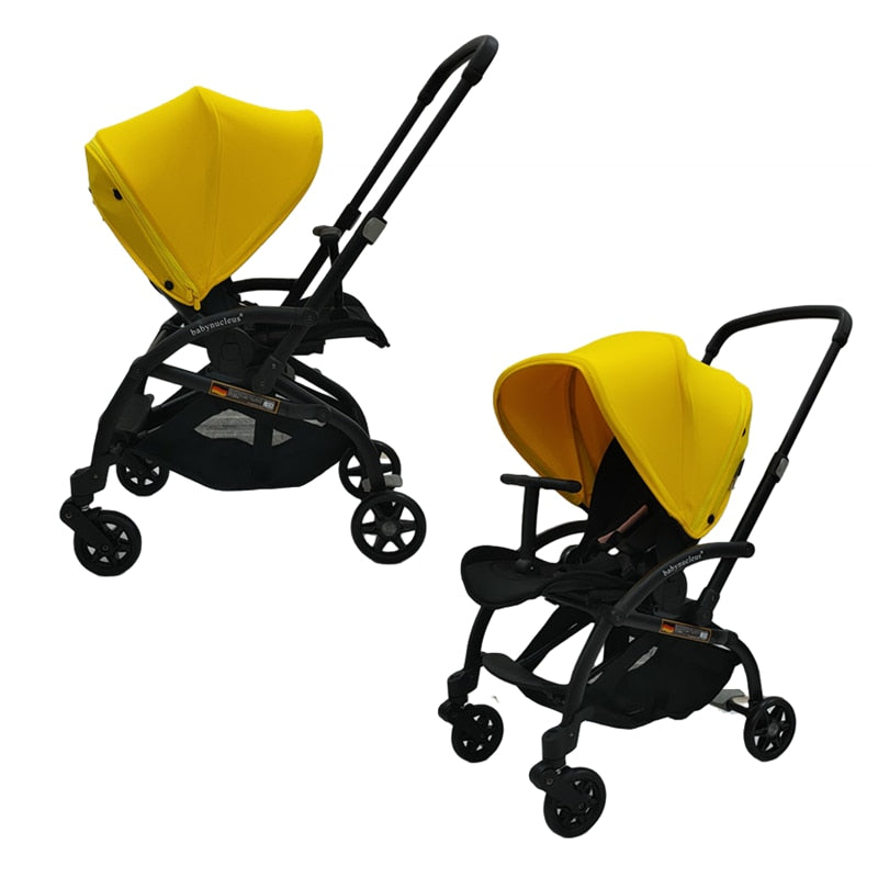 Baby Stroller For Travel Portable Folding Pram Infant Trolley Two Way Push City Cart For Baby Girl Boy With Big Shopping Basket