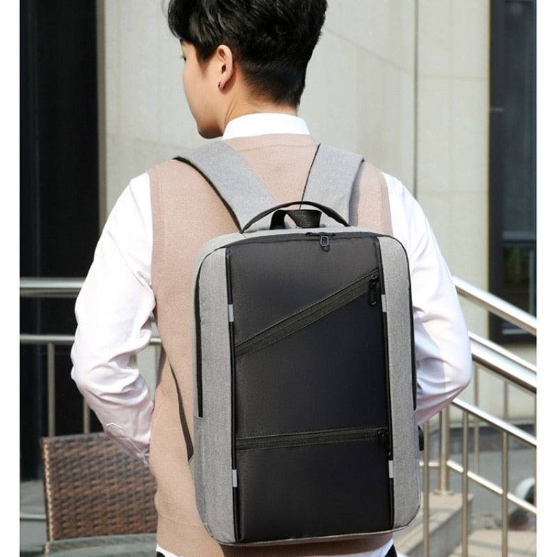 Men's Waterproof Backpack Casual Business Men Computer Backpack 15.6 Inch Laptop Bag Back Light Anti theft Travel Backpack Male