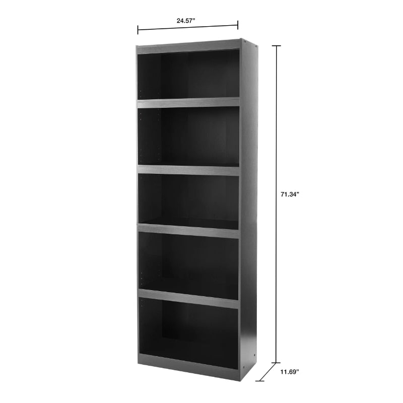 Mainstays Framed 5-Shelf Bookcase, True Black Oak