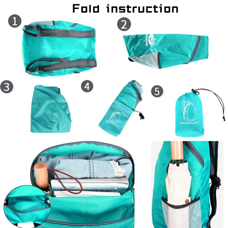 Outdoor 20L Foldable Backpack Waterproof Portable Folding Bag Ultralight Outdoor Pack Travel Hiking Camping Bag for Women Men