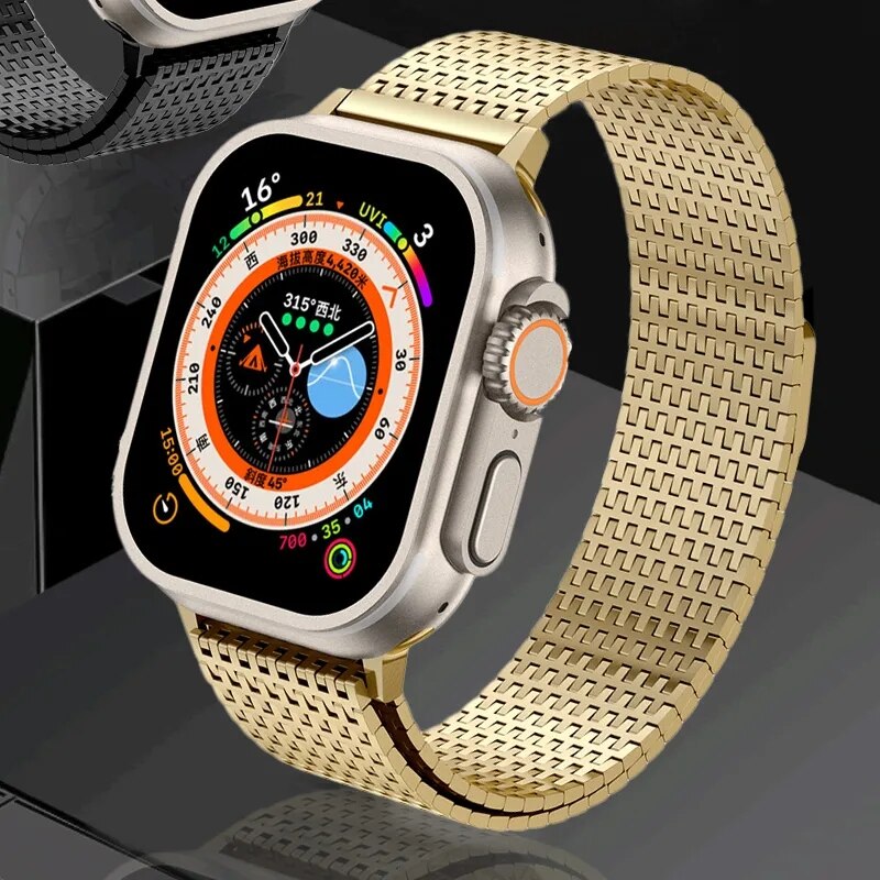 Milanese Magnetic Loop Bracelet For Apple Watch Ultra 49mm 8 7 6 5 4 se 3 42 44mm 45mm Band Strap For iWatch Series 41mm 38 40mm