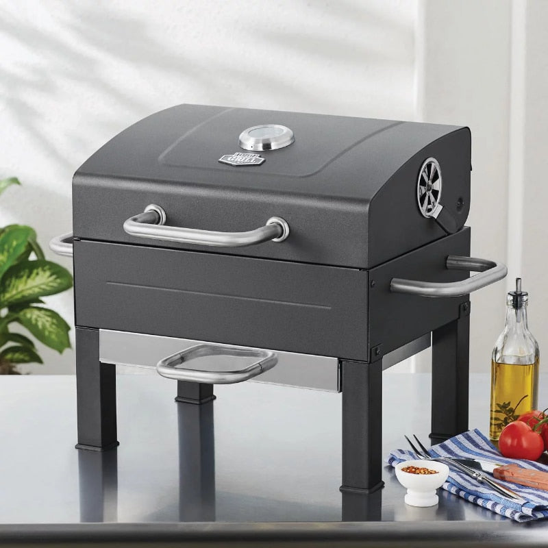 Expert Grill Premium Portable Charcoal Grill, Black and Stainless Steel camping oven  portable grill