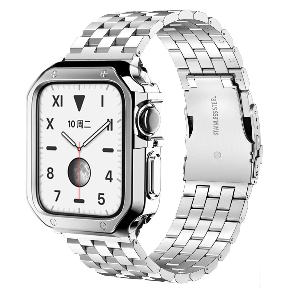 Luxury Metal Strap for Apple Watch Band Ultra 49mm 45mm 41mm 44 40mm Stainless Steel Bracelet 38mm 42 for iWatch 8 7 6 SE 5 4 3