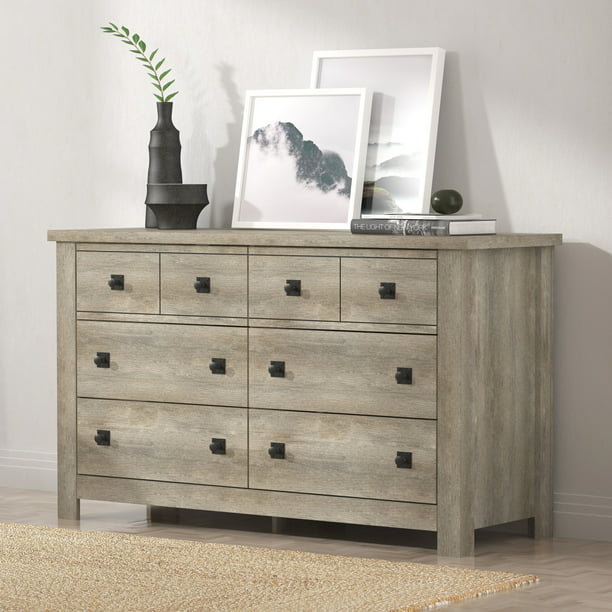 Addison Farmhouse 6 Drawer Dresser, Driftwood Gray makeup table  vanity desk  vanity table with drawers