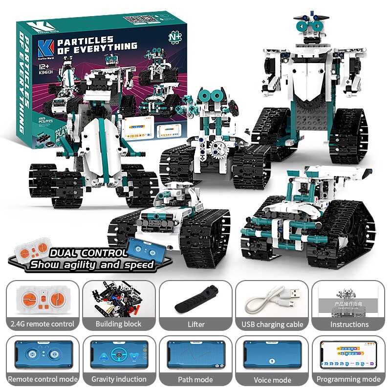 Technical K96152 Intelligent Robot APP Remote Control Bricks Building Blocks Programming Toys For Kids Gift Educational Sets