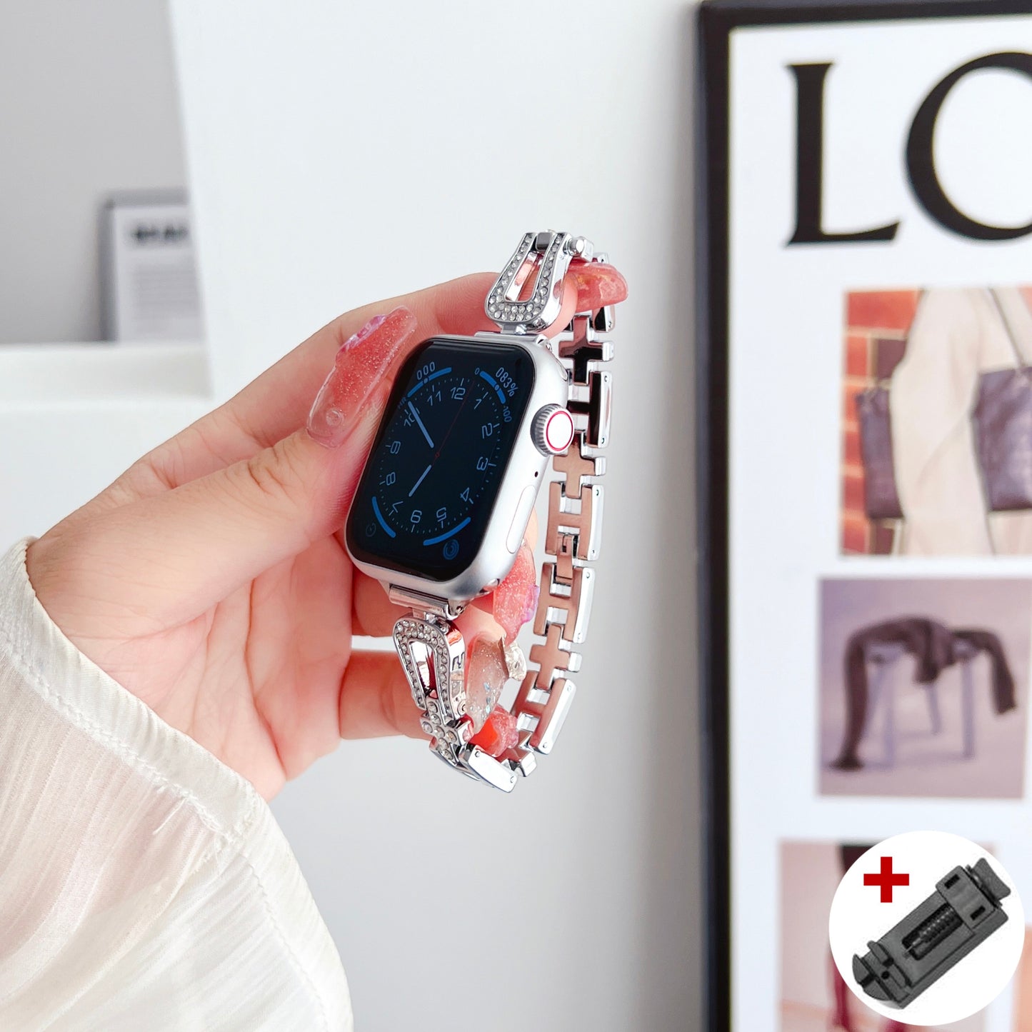 Diamond Metal Slim Bracelet For Apple Watch Series 8 41mm 38 40mm Women Lady Band For iWatch Ultra 49mm 7 6 5 4 se 3 42 44 45mm