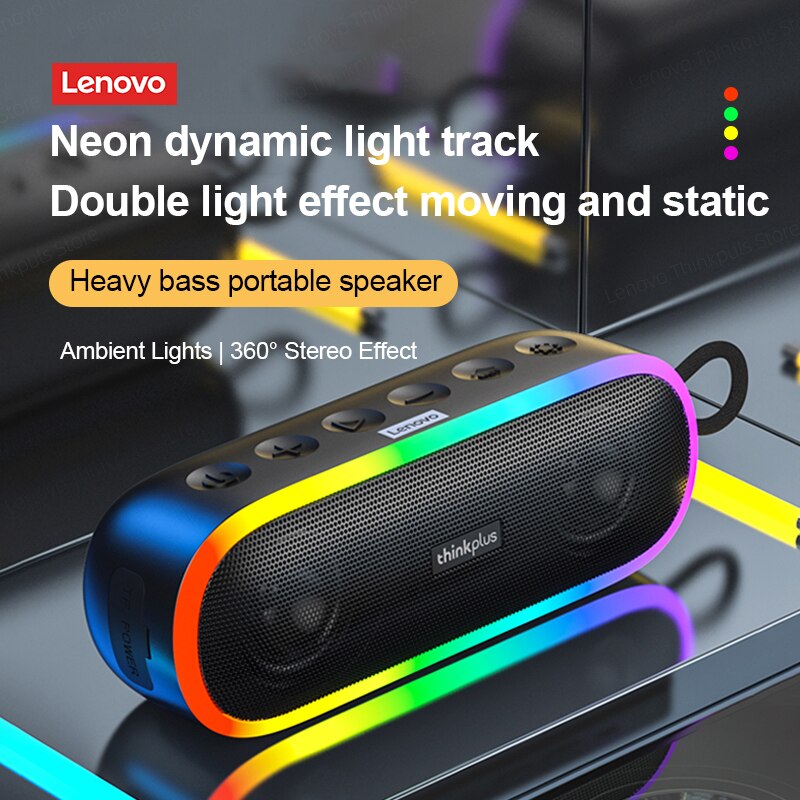 100% Original Lenovo K8 5.0 Wireless Bluetooth Speaker Portable Hifi LED Outdoor Loudspeaker Music Surround Bass Box Mic New