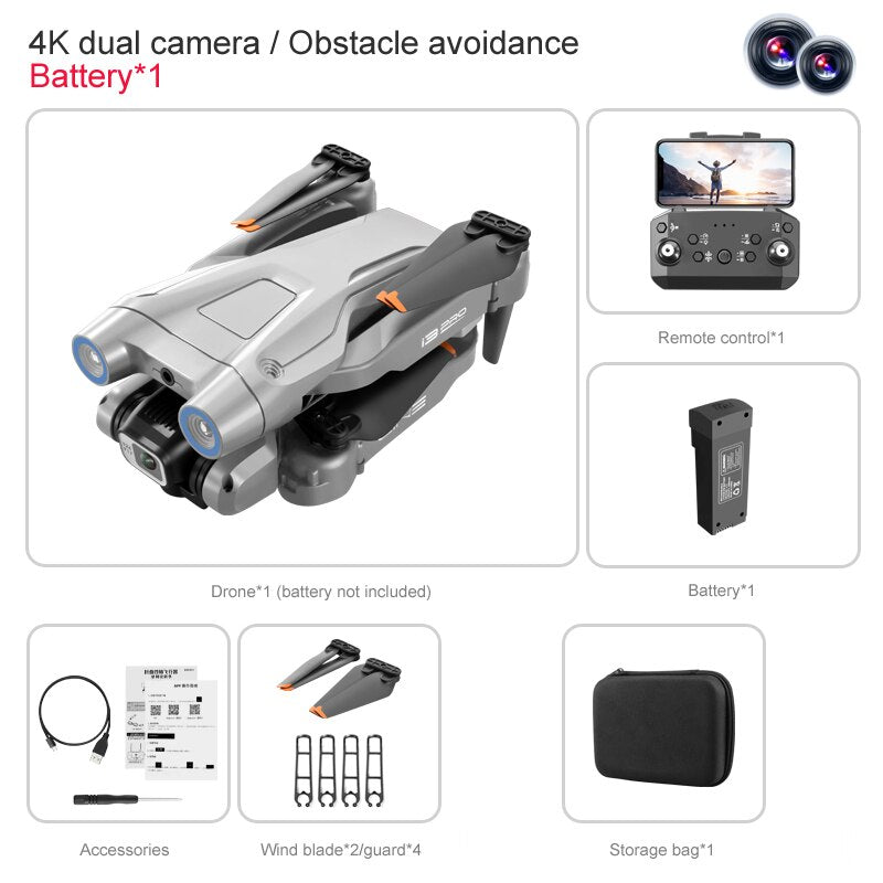 Drone with 4k Camera HD Profesional Three Way Obstacle Avoidance 50xZoom Optical Flow Adjustable Dual Camera Quadcopter VS Z908