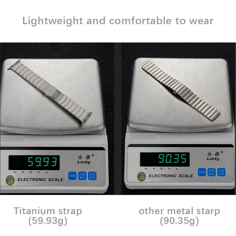 Luxury Titanium Strap For Apple Watch Ultra 49mm 8 7 41 45mm Metal Wristband For iWatch Series 6 5 4 Se 3 42 40 38 44mm Bracelet