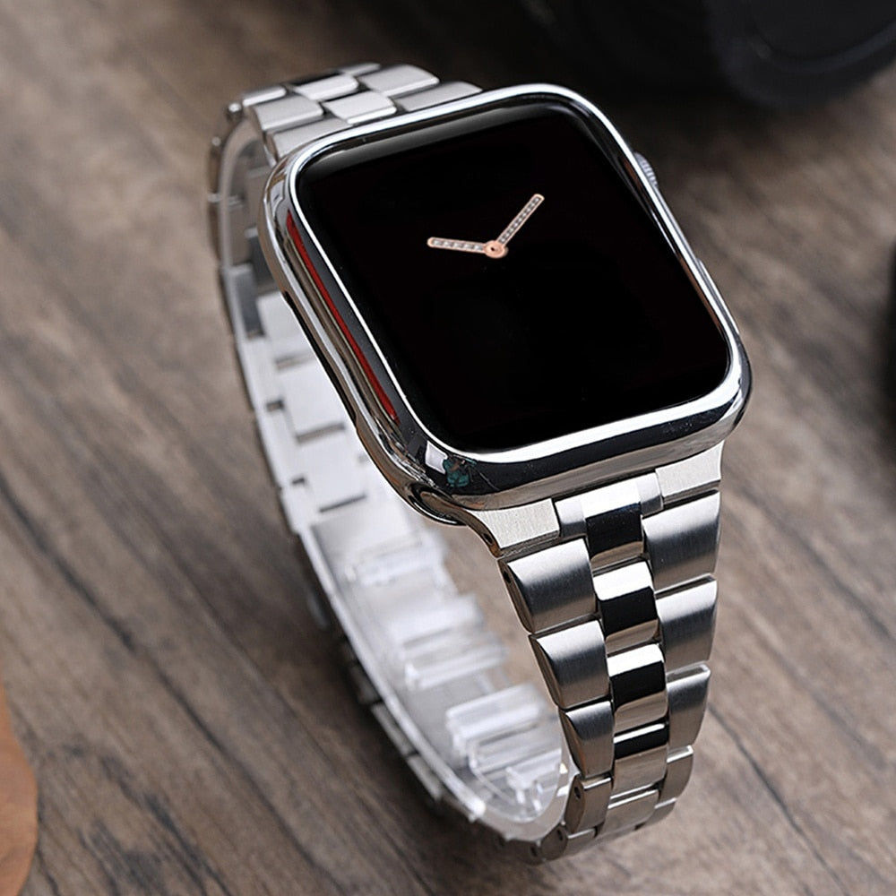 Women Stainless Steel Slim Bracelet For Apple watch 8 Ultra 49mm Band 40mm 38 42 41 45mm for iWatch SE/6/5 7 Luxury Metal Strap