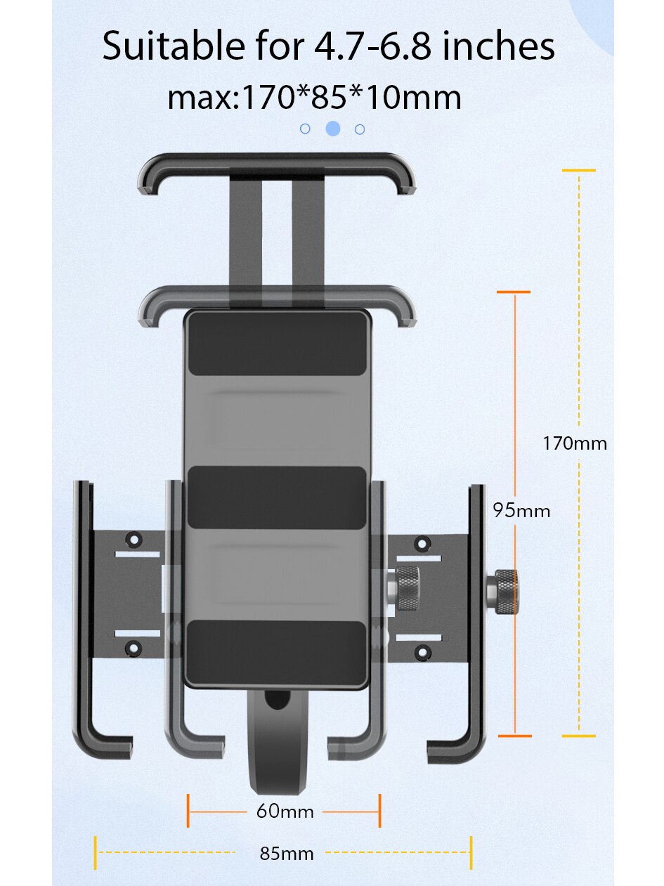 HouDeOS Bike Phone Holder  For Motorcycl and BICYCL Aluminum alloy Handlebar Mount for 4.7-6.8 inch iPhone Samsung Xiaomi Huawei