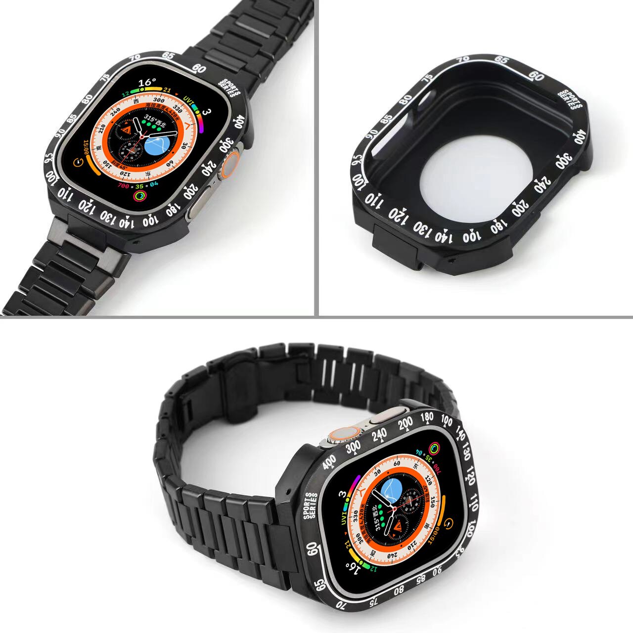 49MM Case Modification For Apple Watch 8 Ultra 49mm Strap Stainless Steel Case Strap Bracelet Cover For IWatch 49 Band Cover