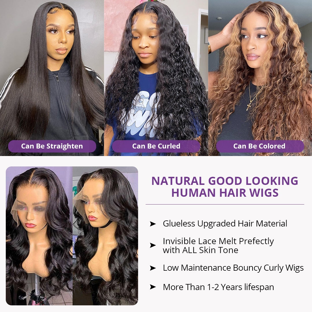 30inch Body Wave Lace Front Wig 13x4 360 Lace Frontal Wig 4x4 Lace Closure Wig HD Lace Frontal Wig For Women Human Hair Glueless