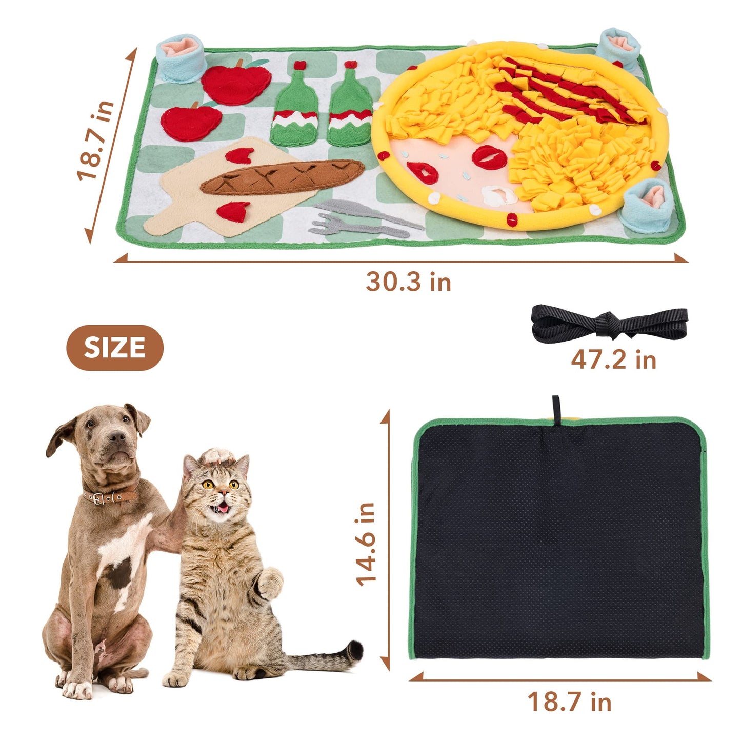 Mewoofun Snuffle Mat for Dogs Smell Training Mat Slow Eating Mat Puzzle Toys Encourages Natural Foraging Skills Great Design