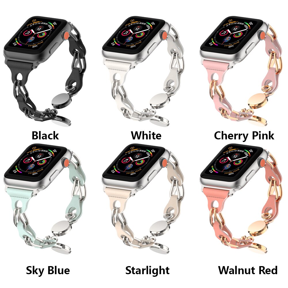 Magnetic Leather Strap for Apple Watch Series 8 41mm Ultra 49mm 40 38mm Lady Slim Bracelet for Iwatch 8 7 6 5 4 Se 45mm 44 42mm