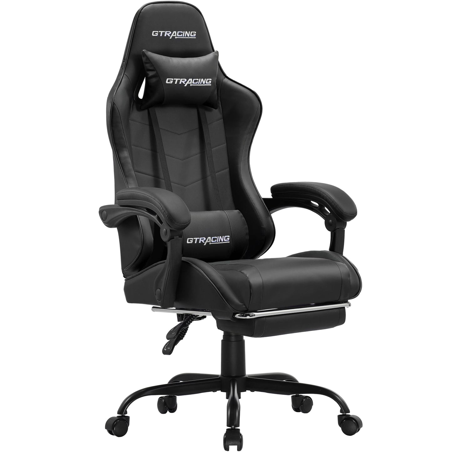 GTRACING Leather Ergonomics Gaming Chair Adjustable Height Reclining Office Chair