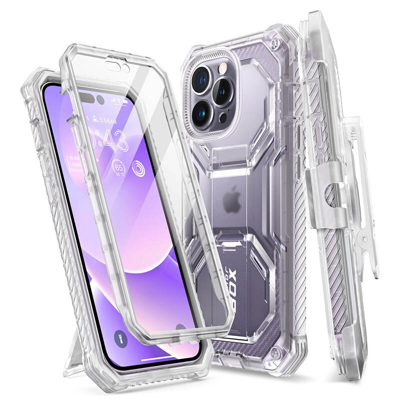 I-BLASON For iPhone 14 Pro Max Case 6.7" Armorbox Full-Body Dual Layer Rugged Holster Bumper Case with Built-in Screen Protector