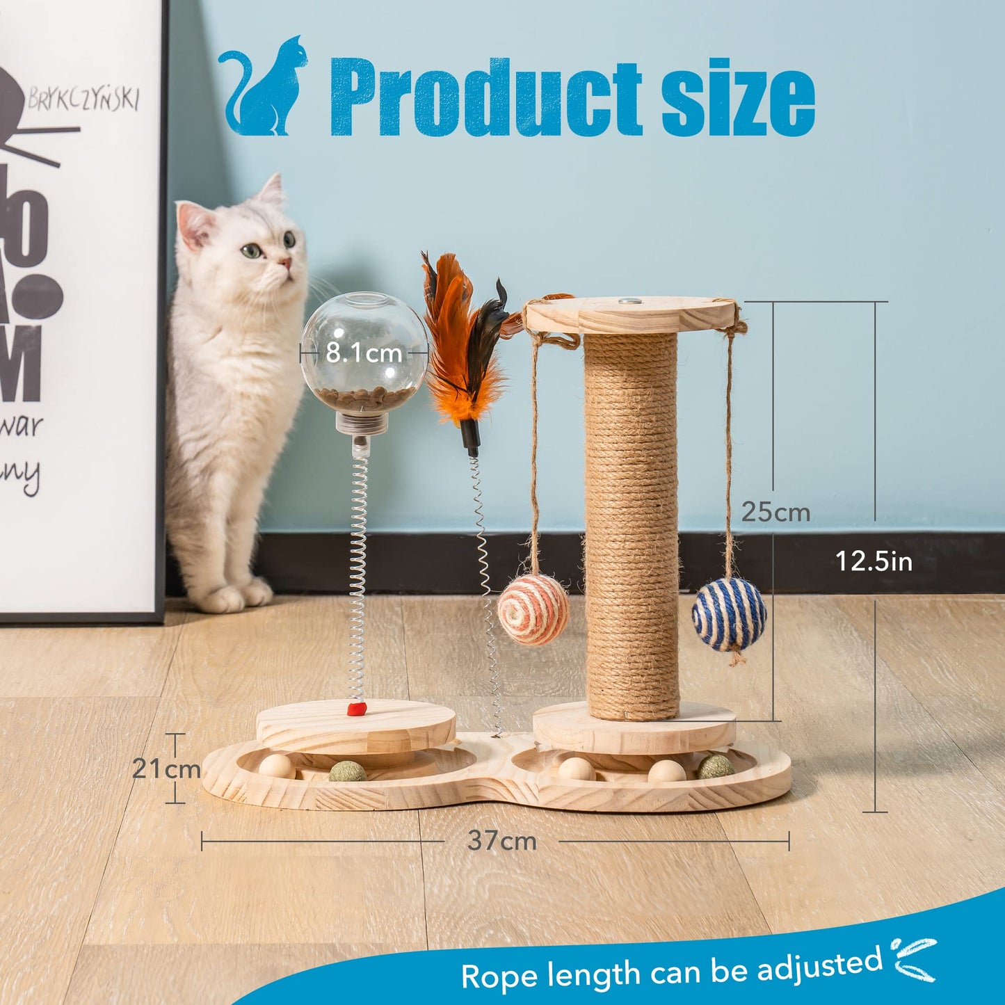 MEWOOFUN's Interactive Cat Toys Cat with Scratching Post Engage Your Indoor and Enrichment Toys Perfect for Kittens and Adult