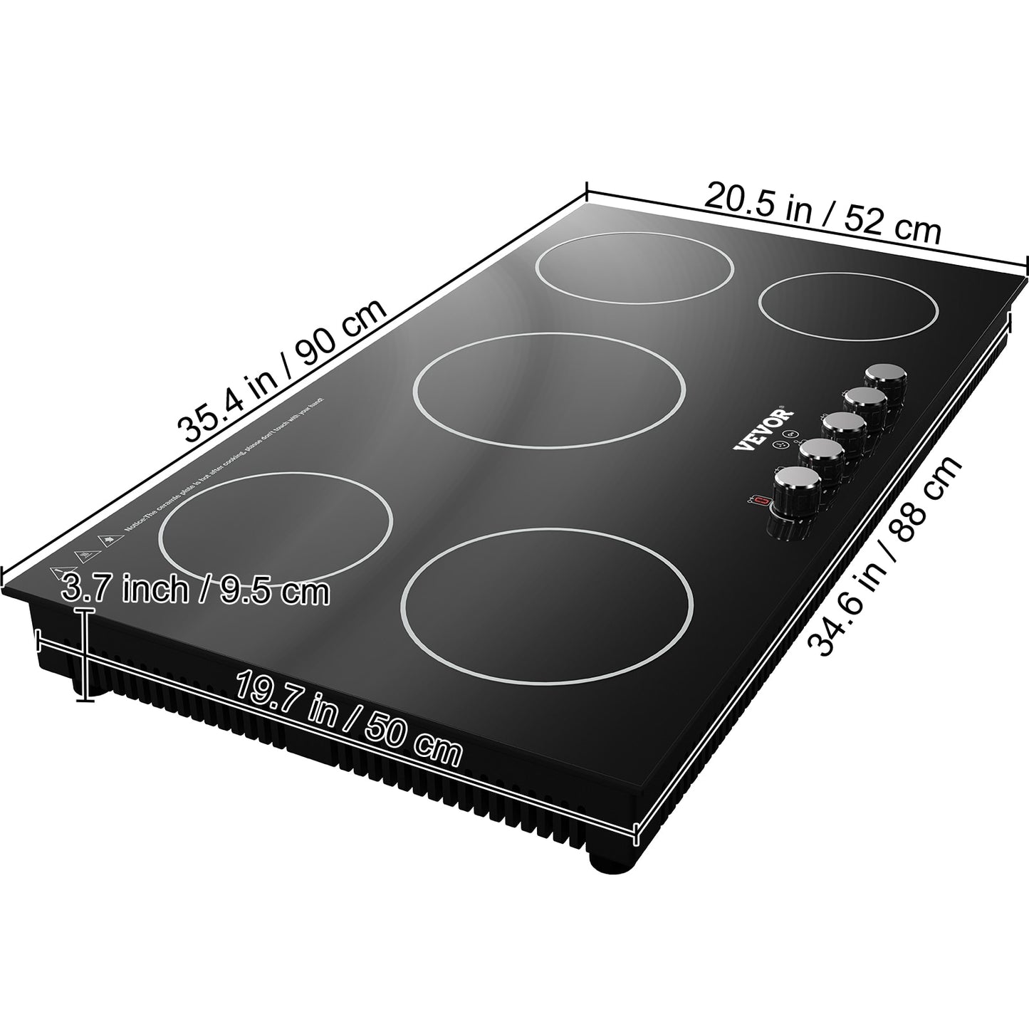 VEVOR 2/4/5 Burners Built-in Induction Stove Top 11/12/30/35 inch 120/220V Ceramic Glass Electric Cooktop with 9 Power Levels