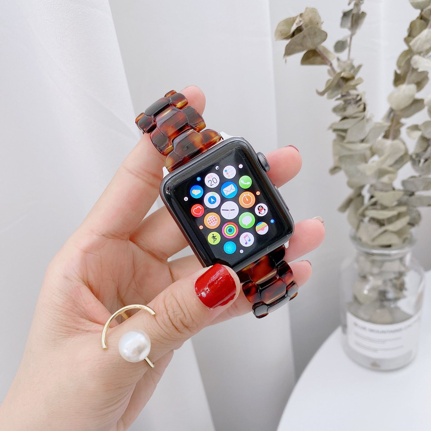 Luxury Resin Watch Strap for Apple Watch Ultra 49mm 8 7 41mm 45mm 6 se 5 4 Band 42 38mm Transparent for Iwatch 7/6/5/4/3 44 40mm