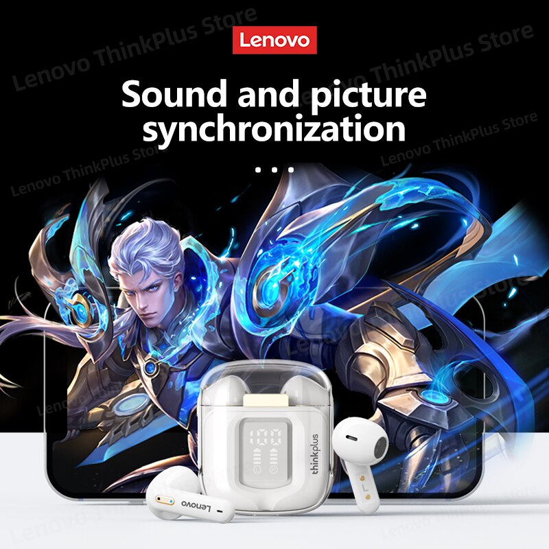 Lenovo LP6 Pro Bluetooth 5.3 Earphones TWS Sports Headphones Wireless Earbuds Dual HD Mic Headset LED Display Gaming Earphones