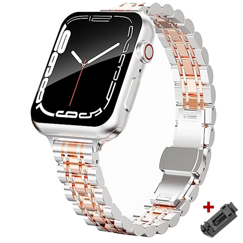 Stainless Steel 14mm Slim Band for Apple Watch 8 7 41mm 38 40mm Ultra 49mm Strap for iWatch 6 5 4 se 3 42 44 45mm Women Bracelet