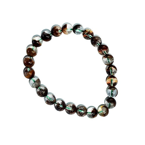 Natural Brown Crystal Crackle Phantom Ghost Quartz Round Beads Bracelets Accessories Fast Shipping Free Shipping Christmas Gifts