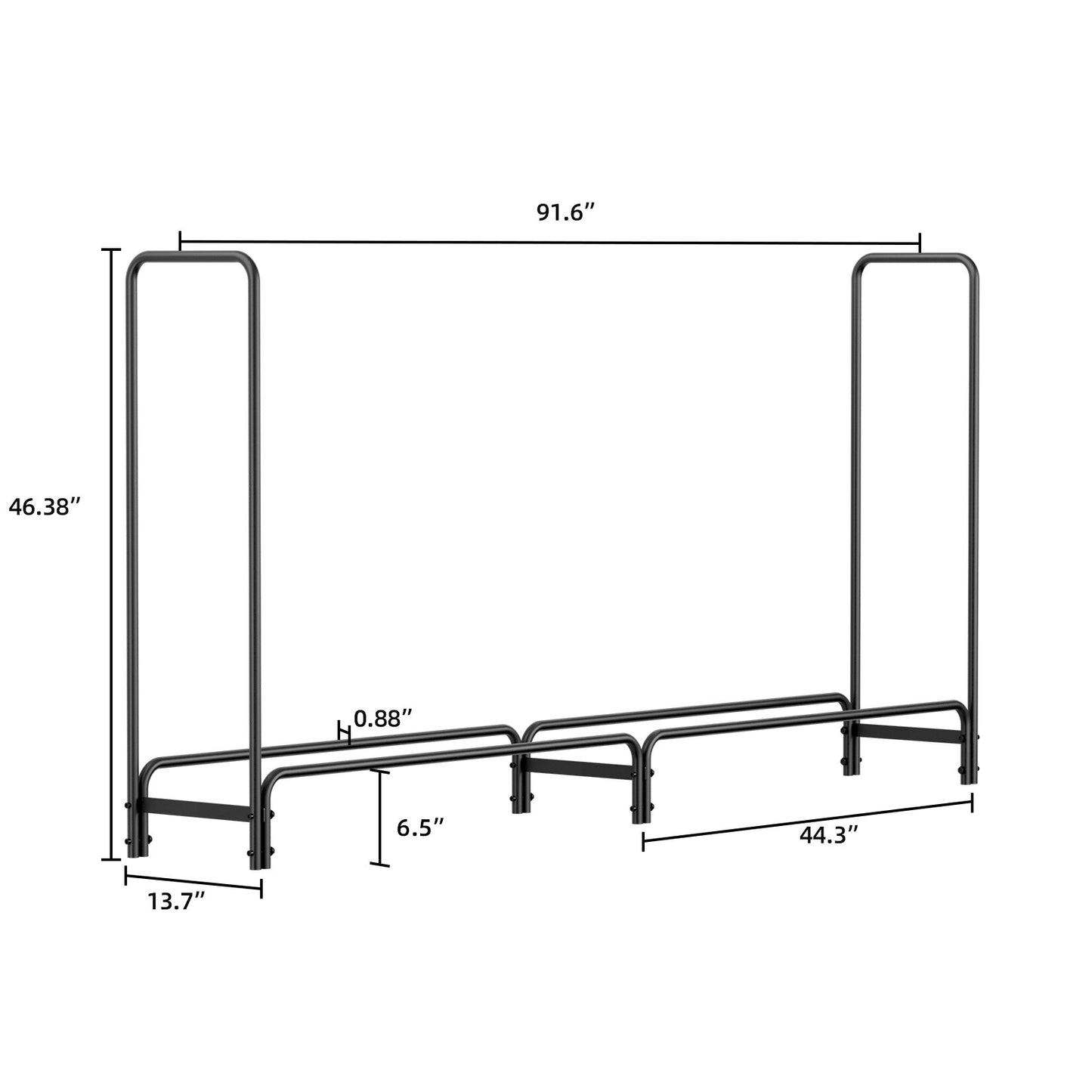 Outdoor Fire Wood Log Rack for Fireplace Heavy Duty Firewood Pile Storage Racks for Patio Deck Metal Log Holder Stand