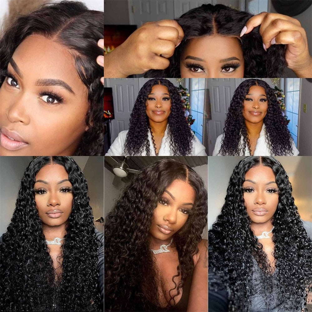 Human Hair Wigs 13x4 Glueless Wig Human Hair Ready to Wear Transparent Lace Front Wig Deep Water Wave Braziian Human Hair Wigs