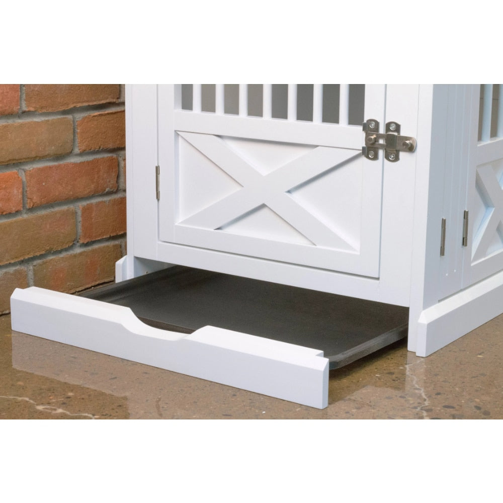 Triple Door Dog Crate, White, Medium, 30.63&quot;L X 20.39&quot;W X 23.23&quot;H Dog Houses, Kennels