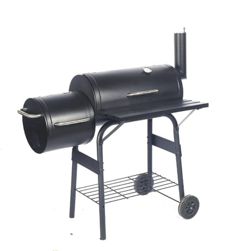 AEDILYS 27 inch Charcoal Barrel Grill with Offset Smoker portable grill  camping grill