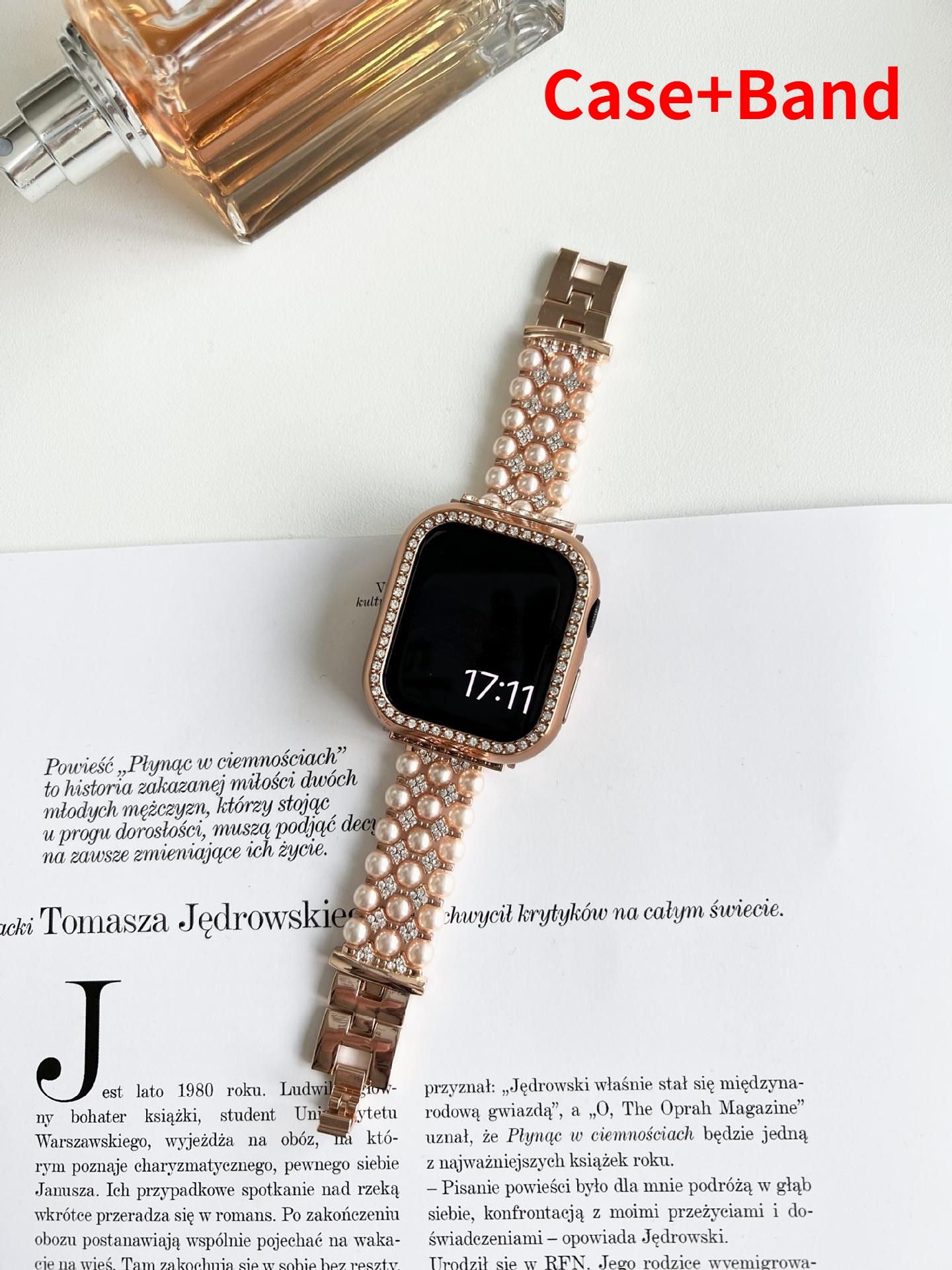 Luxury Pearl Stainless Steel Band For Apple Watch Ultra 49mm Diamond Strap For iWatch Series 8 7 41 45mm 6 3 4 5 se 2 40 42 44mm