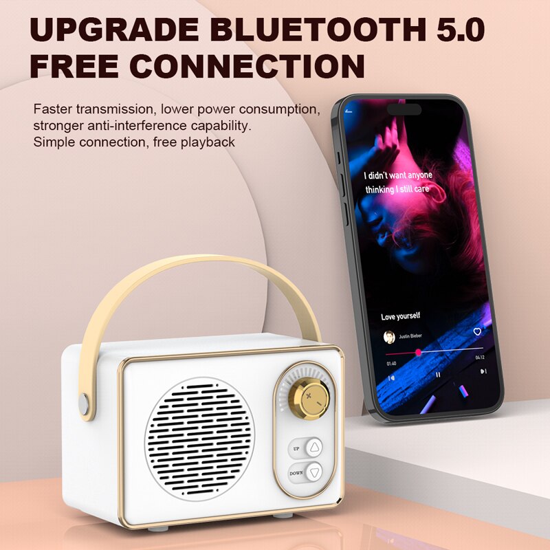 Retro Bluetooth Speaker HM11 Classical Retro Music Player Sound Stereo Portable Decoration Mini Speakers Travel Music Player