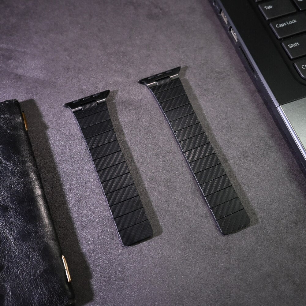 Carbon fiber glass case loop strap for Apple Watch series 8 Ultra 49mm 42 44 45mm magnetic band for iWatch 8 7 6 5 se 4 40 41mm