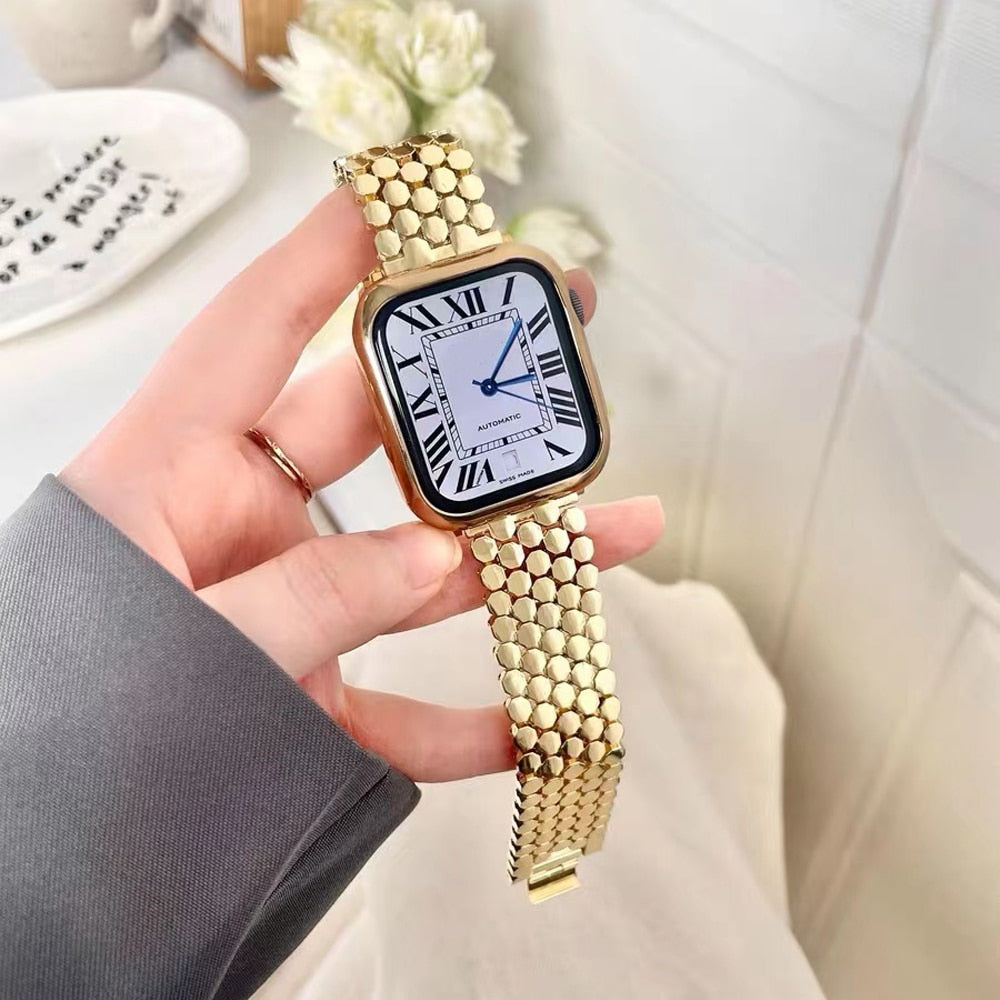 Women Metal Band for Apple Watch Ultra 49mm 41 45mm 40 44 38 42 Baracelet for iWatch Series 8 7 6 se 5 4 3 Stainless Steel Strap