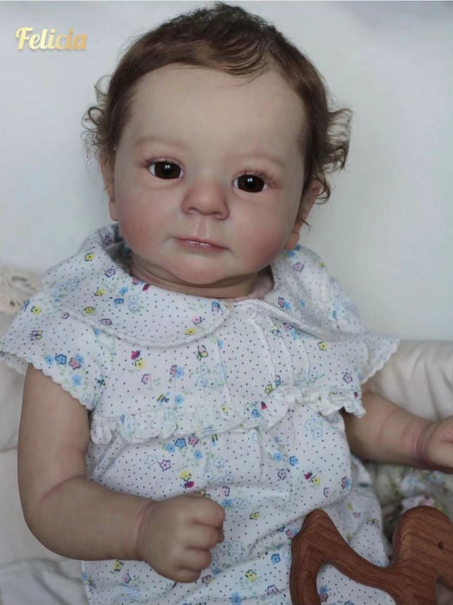 45CM Finished Reborn Baby Dolls Felicia Already Painted Silicone Vinyl Cloth Body Surprise Toys holiday gift