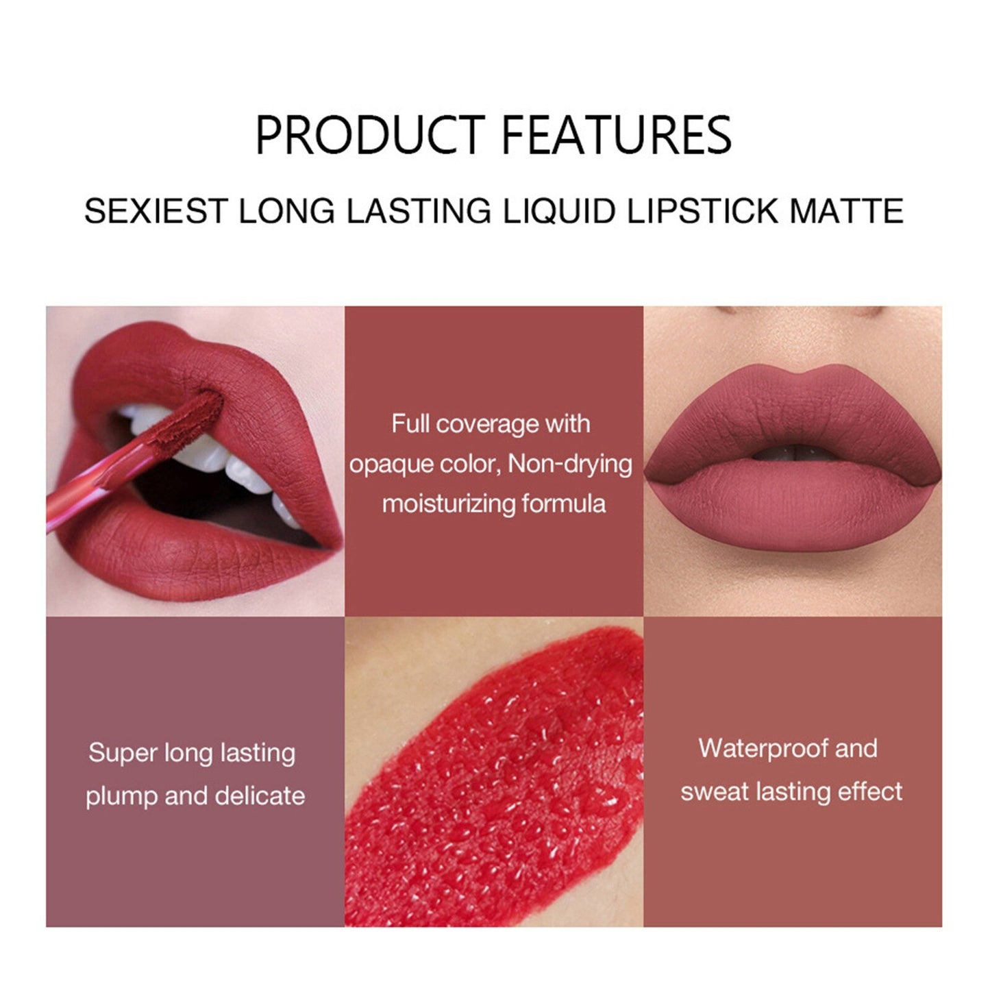 HANDAIYAN 6PC/Set Matte Velvet Lip Gloss Waterproof Long-lasting Liquid Lipstick Cosmetic Beauty Keep 24 Hours Makeup