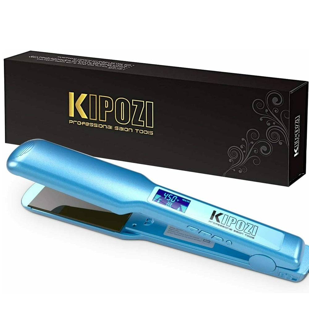 KIPOZI Hair Straightener Flat Iron Tourmaline Ceramic Professional Hair Straightener Culer Salon Steam Hair Iron Hair Care