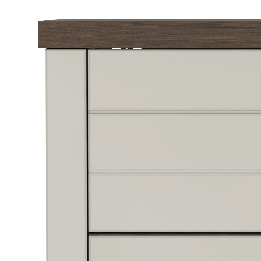 Farmhouse Oak Top 6-Drawer Dresser, Ivory, by Living Room and bedroom drawers