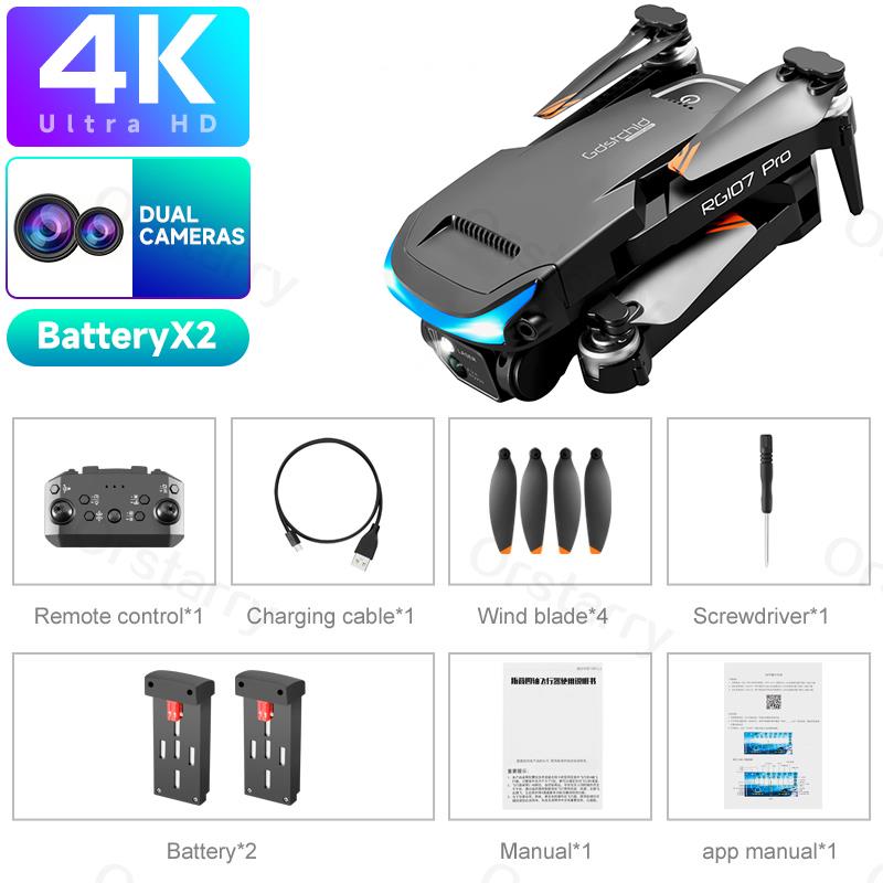 NEW RG107 Pro Drone 4K Three-sided Obstacle avoidance Professional Dual HD Camera FPV Aerial Photography Foldable Quadcopter