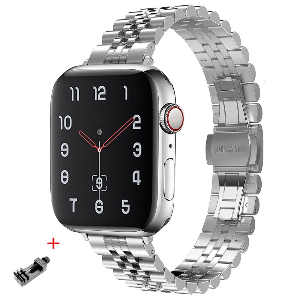 Women Stainless Steel Band For Apple Watch Series 8 7 6 5 se 4 3 2 38 40mm 42 41mm Slim Bracelet For iWatch Ultra 49mm 44mm 45mm