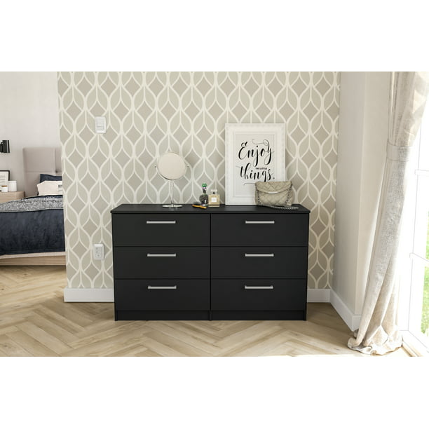 Juliette Modern 6 Drawer Double Dresser, Durable and Strong,80.23 Lb,50.20 X 14.92 X 29.25 Inches