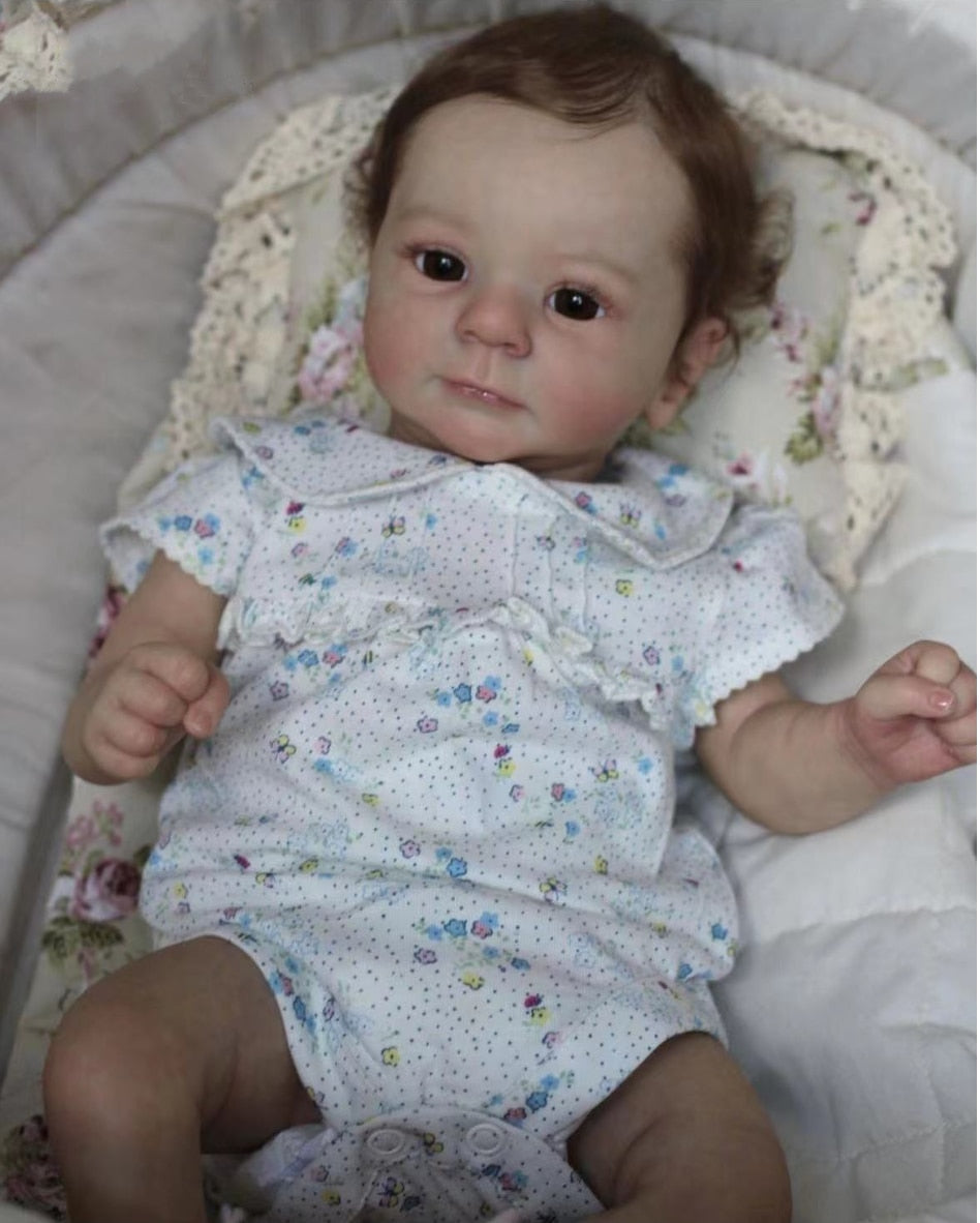 45CM Finished Reborn Baby Dolls Felicia Already Painted Silicone Vinyl Cloth Body Surprise Toys holiday gift